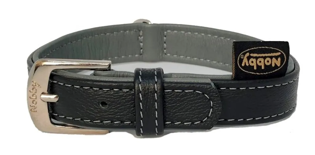 Collare Nobby PACIFIC Grigio 60cm | Vera Pelle Italiana per Cani Grandi