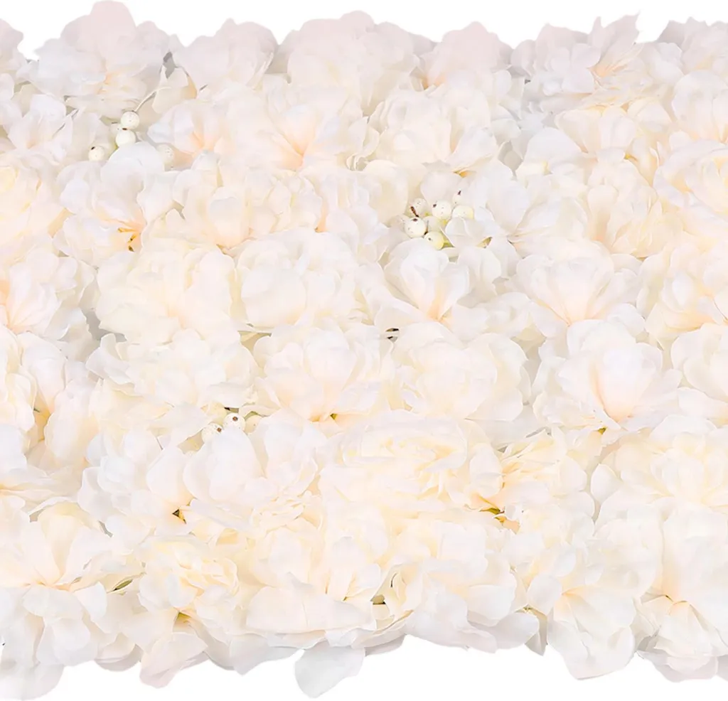Mur de fleurs pour photobooth mariage - Décor vinyle brise-vue dense