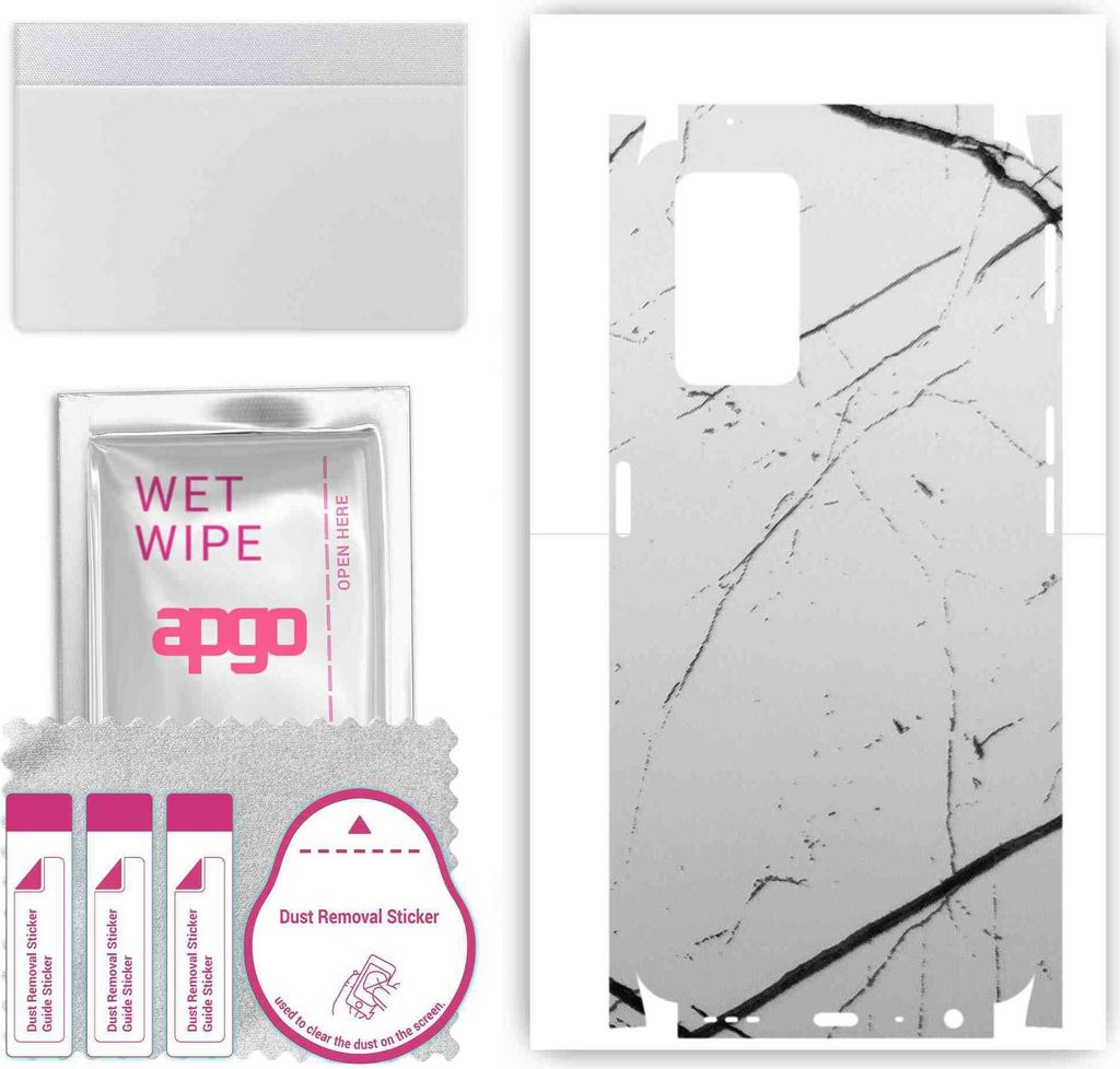 apgo Rückseite + Seiten Schutzfolie, Skin, kompatibel mit Oppo K10, Hinten Displayschutzfolie aus Vinylfolie, kratzfest, einfache Montage - Weiße...