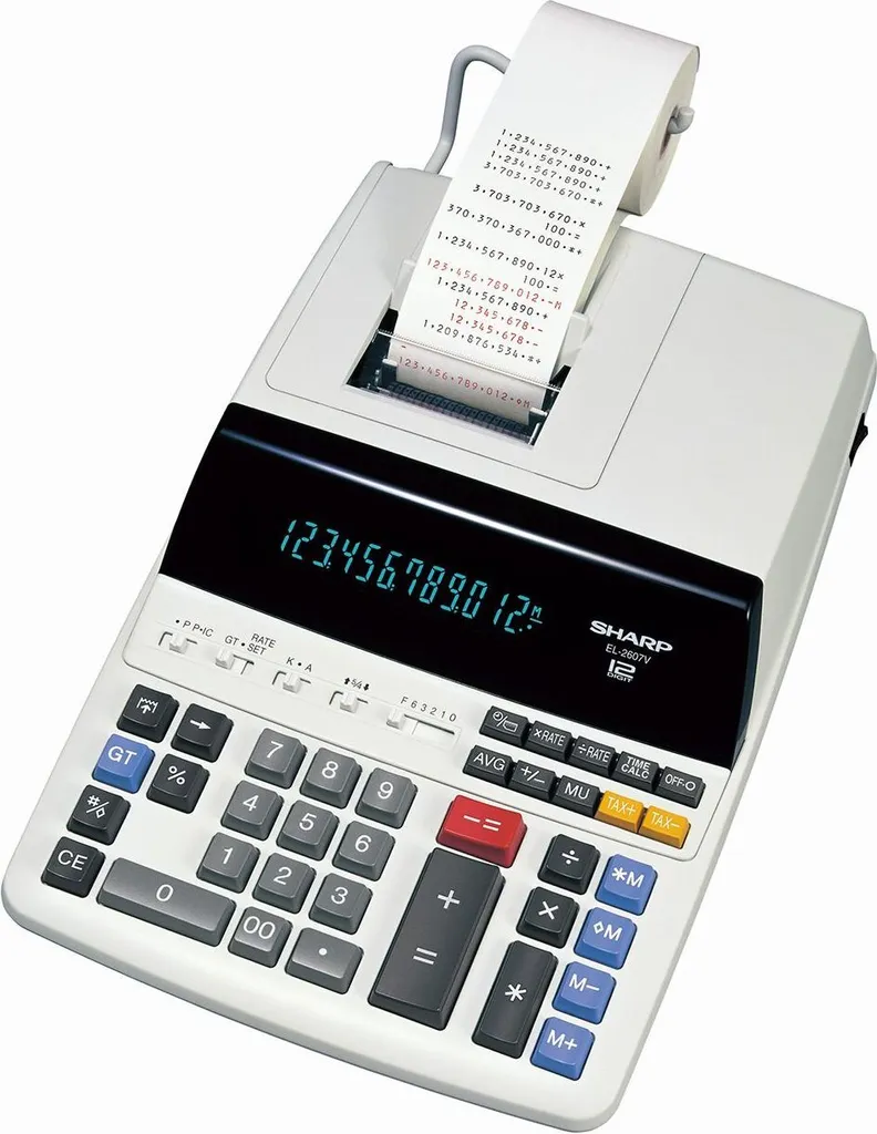 Sharp CS-2635LW per Negozi e Retail - Calcolatrice con Rotolo
