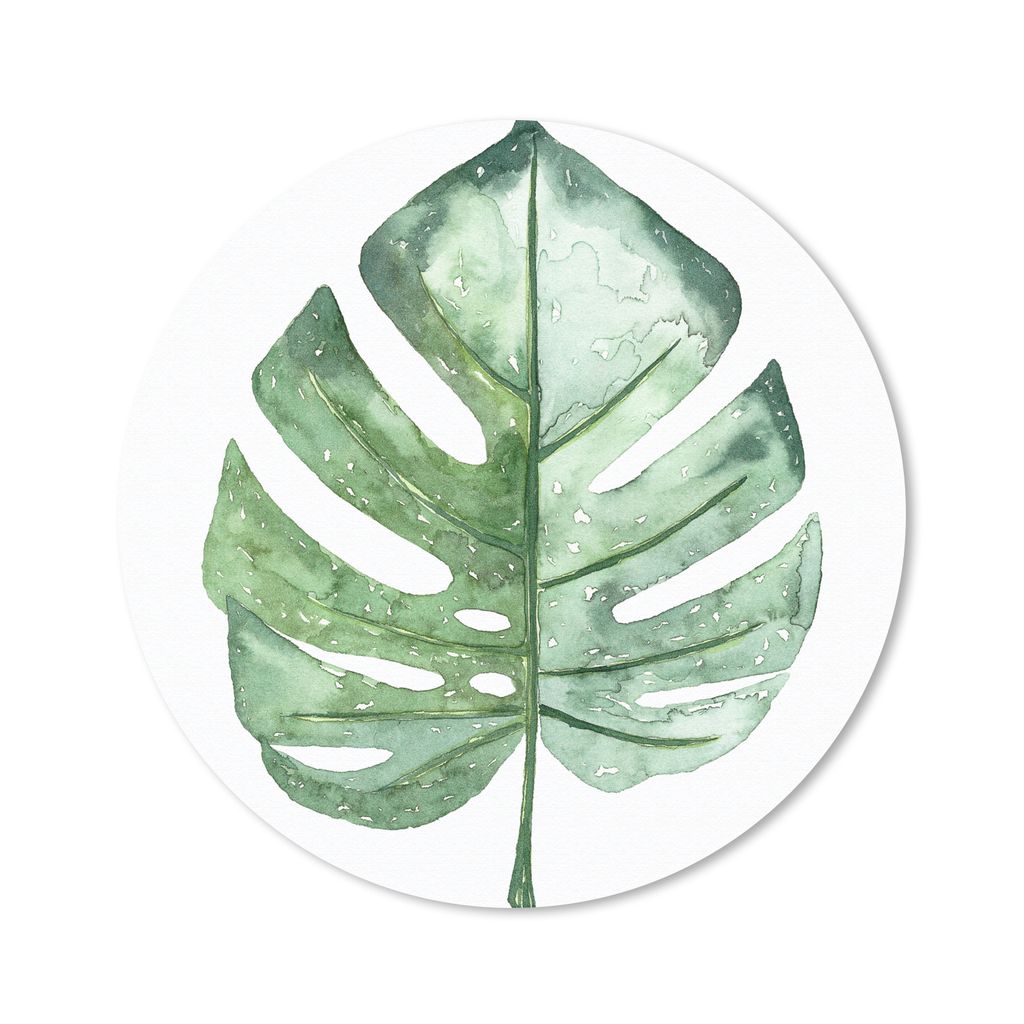 MuchoWow Mauspad Mousepad Aquarell - Monstera - Blatt 40x40 cm - Mousepads - Maus Mat - Pad - Mausunterlage - Schreibtisch Accessoires