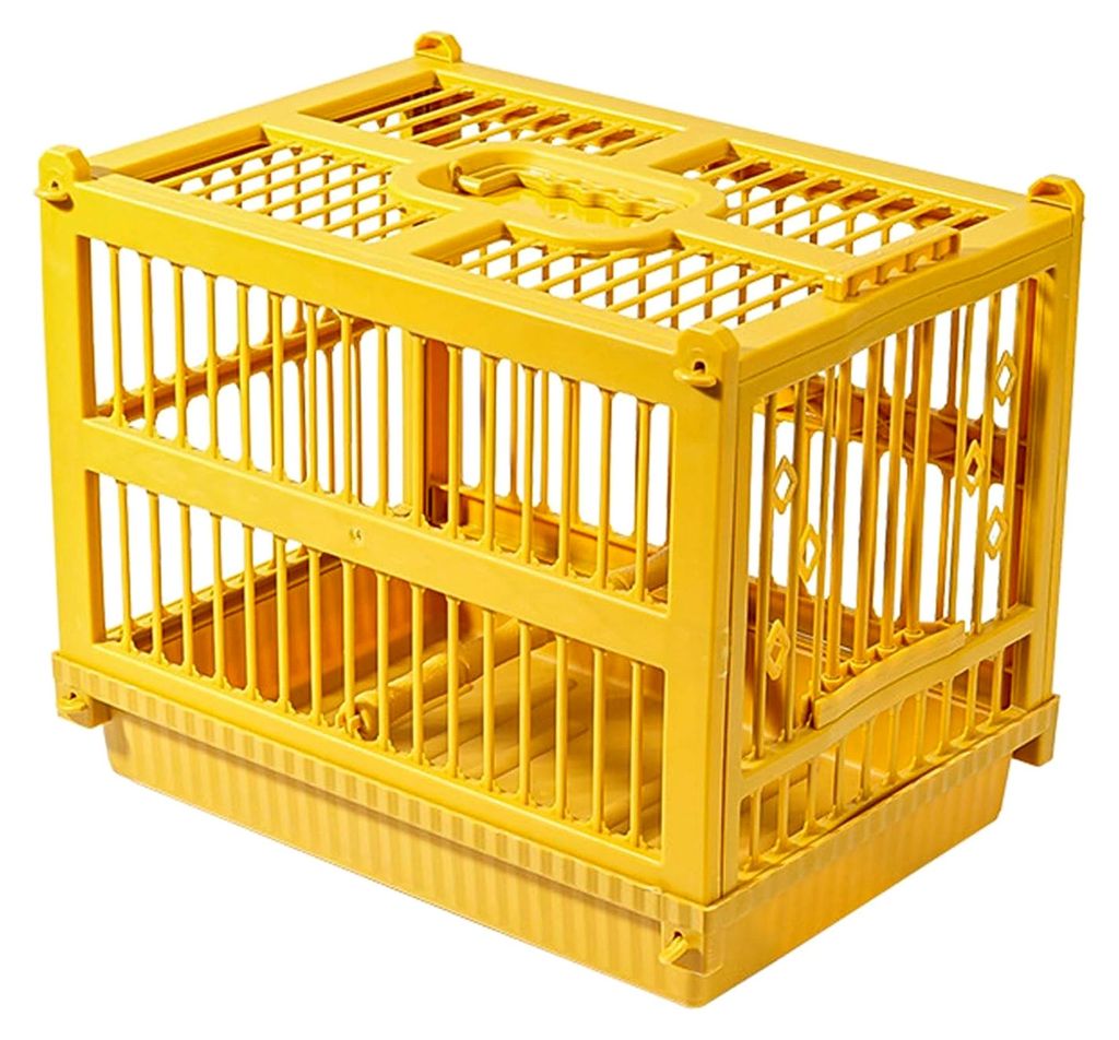 Vogelreisebox - Transportkäfig für Papageien, leichte Transportbox mit Sitzstange, tragbare Vogeltrage mit sicherem Verschluss, Zubehör für Hau...