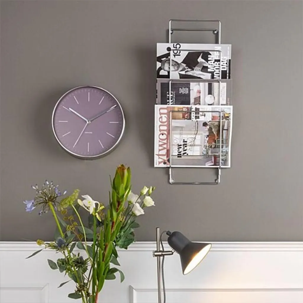 Rangement magazines mural WIRE chromé 19x60 cm gain de place chic - 9