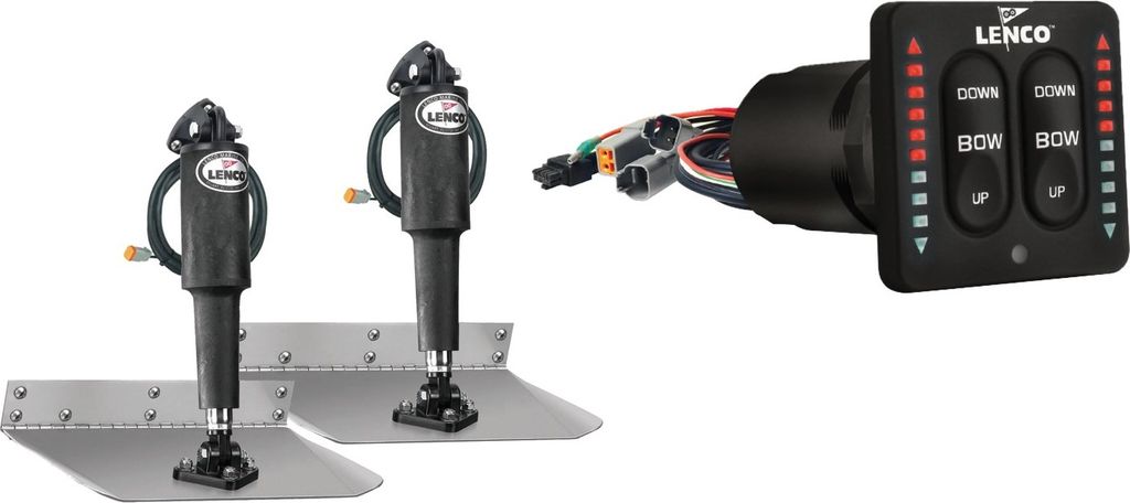 Lenco Trimmklappen Set mit Steuerpult LED Integrated Switch Kit : Für Boote 8m - 12m