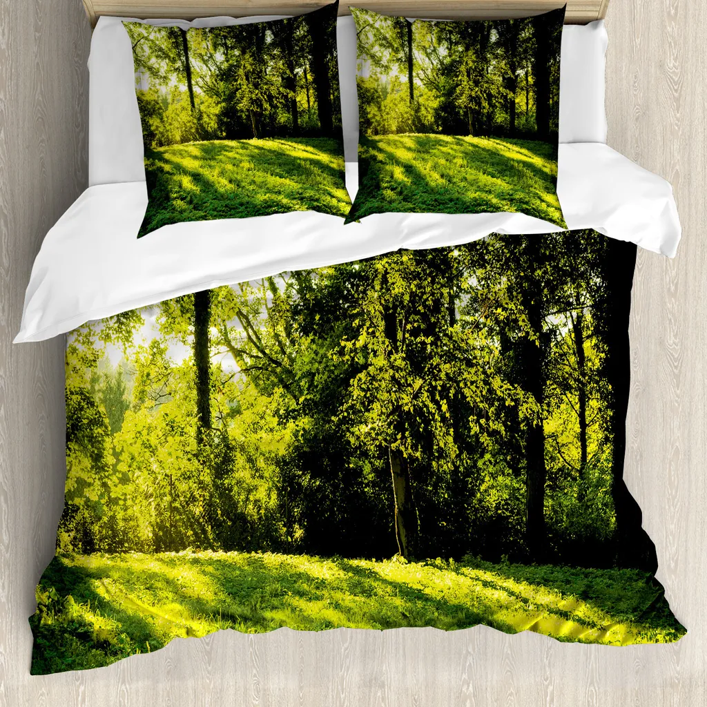 ABAKUHAUS Set Letto Foresta Verde - Design Anallergico Moderno
