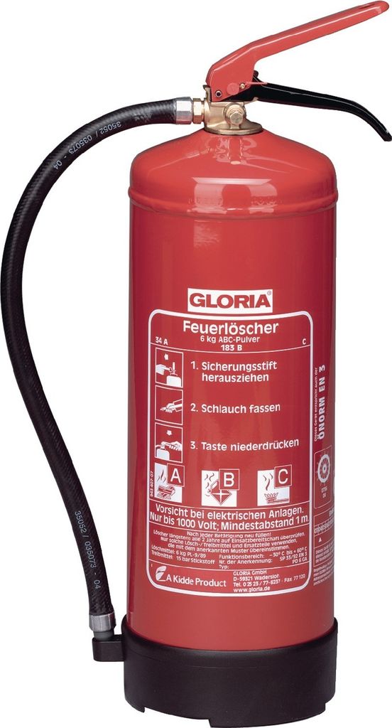 Gloria ABC Pulver Feuerlöscher Dauerdrucklöscher Produktbild 