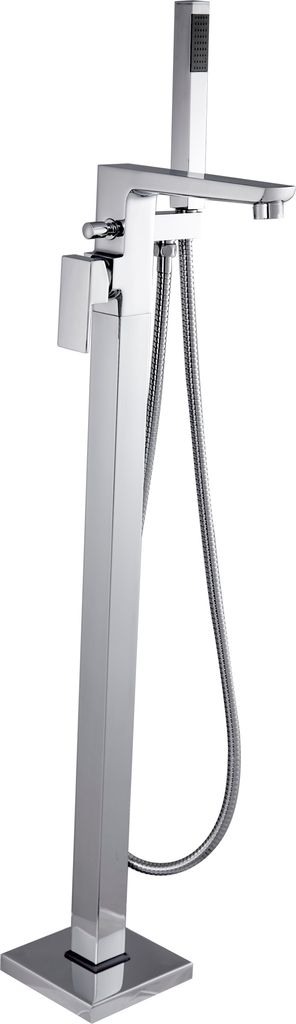 BADLAND Freistehende Badewannenarmatur PAROS Wannenarmatur für Badezimmer in Silber