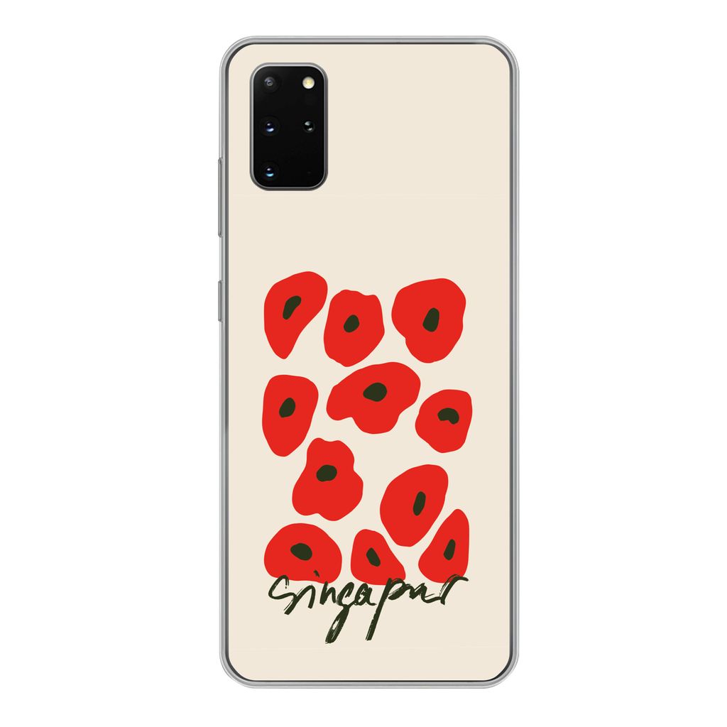 MuchoWow Handyhülle Schutzhülle Hülle für Samsung Galaxy S20 Plus Blumen - Mohn - Muster Silikon Softcase Handy Hülle - Hartschale