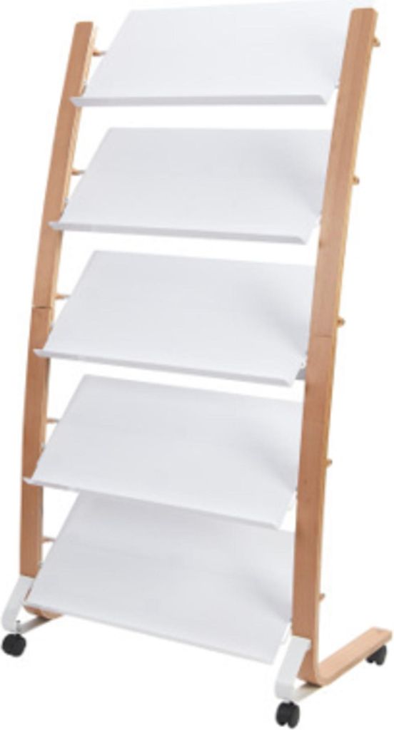 ALBA Prospektregal "DD5GMW" für 15 x DIN A4 buche / weiß