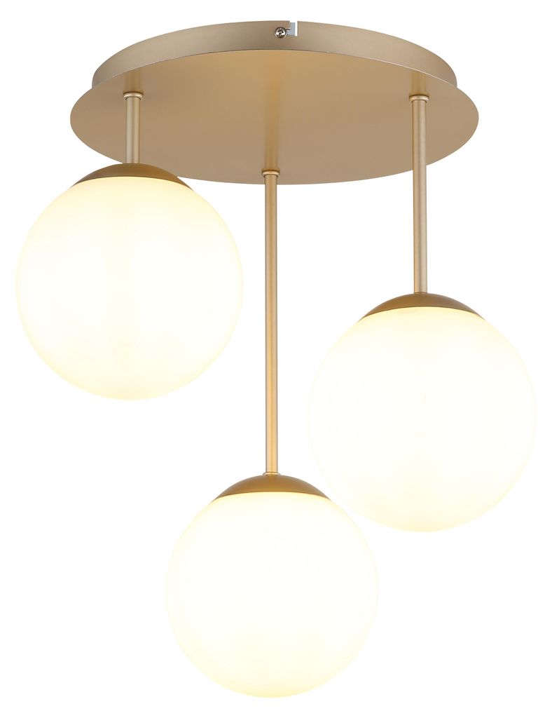 3-lichts plafondlamp Harmon champagne Productafbeelding 