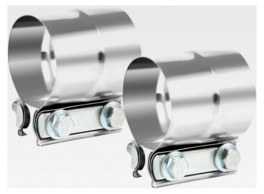 2 Stück Ø 63 mm Reduzierstück Edelstahl Auspuffschelle Rohrverbinder rostfreier Edelstahl