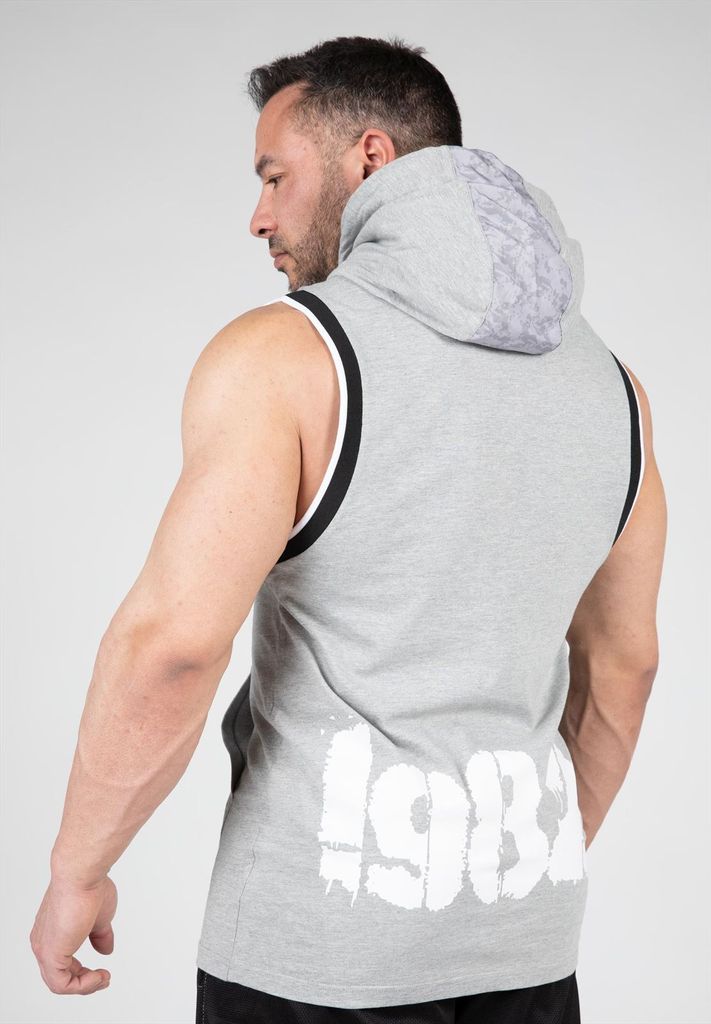Gorilla Wear Loretto Tanktop mit Kapuze – Graumeliert – XL