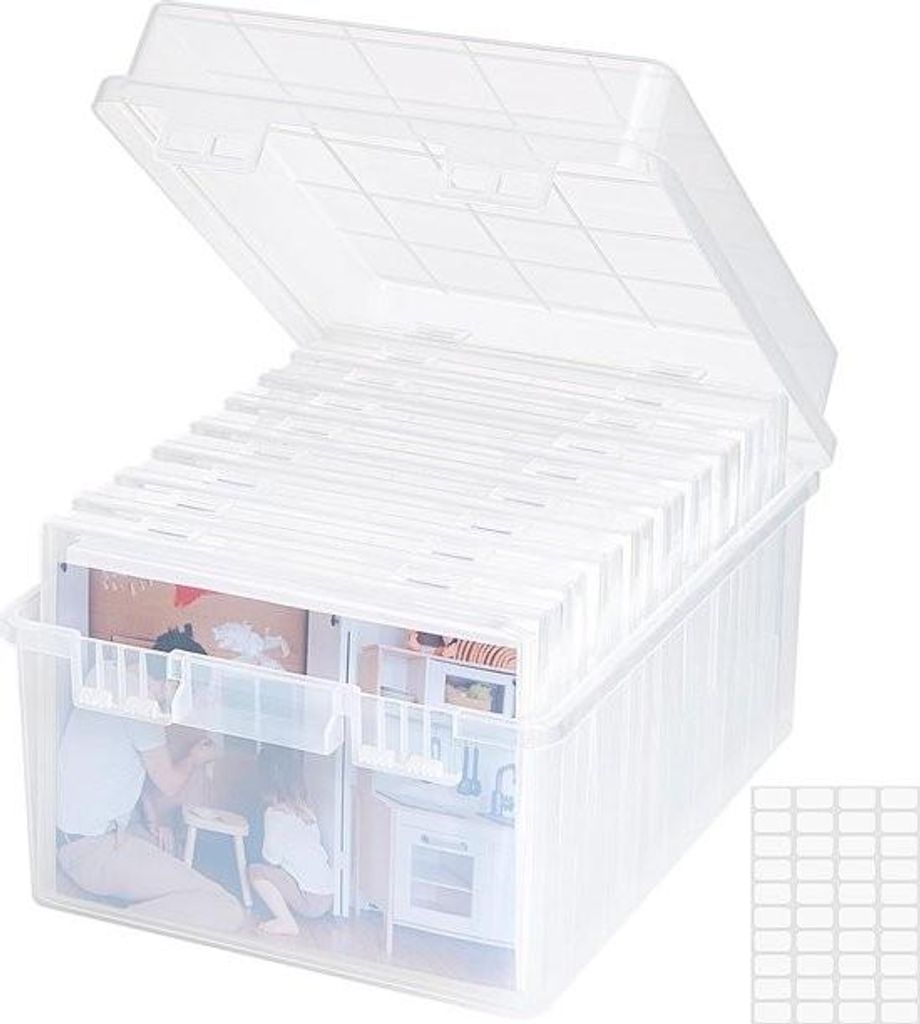 Aufbewahrungsbox, 13 x 18 cm, 5R, Foto-Organizer, 9 innere Fotobehälter, Samenaufbewahrung, Bastelbox für Karten, Fotos, Stempel, Bürobedarf, mi...