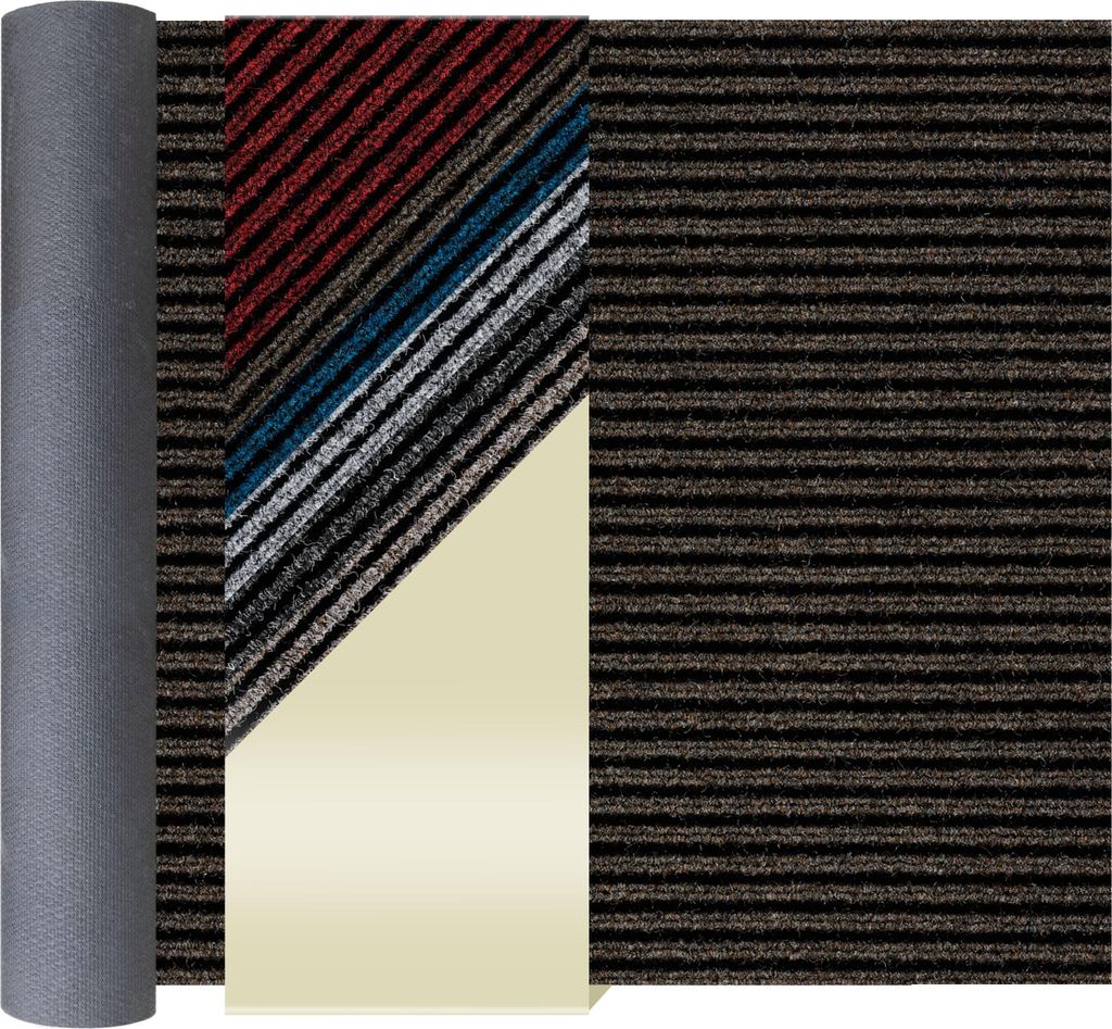 Primaflor Sauberlauf MAGNUM 200x1400 cm Braun Schmutzfangläufer Meterware für Flur & Eingang, Gel-Rücken