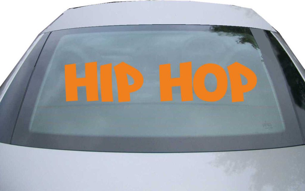 Indigos UG - Aufkleber Heckscheibe & Motorklappe DE7048 - orange - 600x126 mm - Hip Hop Musik Gangsta Style Rap Ghetto - Auto Scheiben Fenster Heck...
