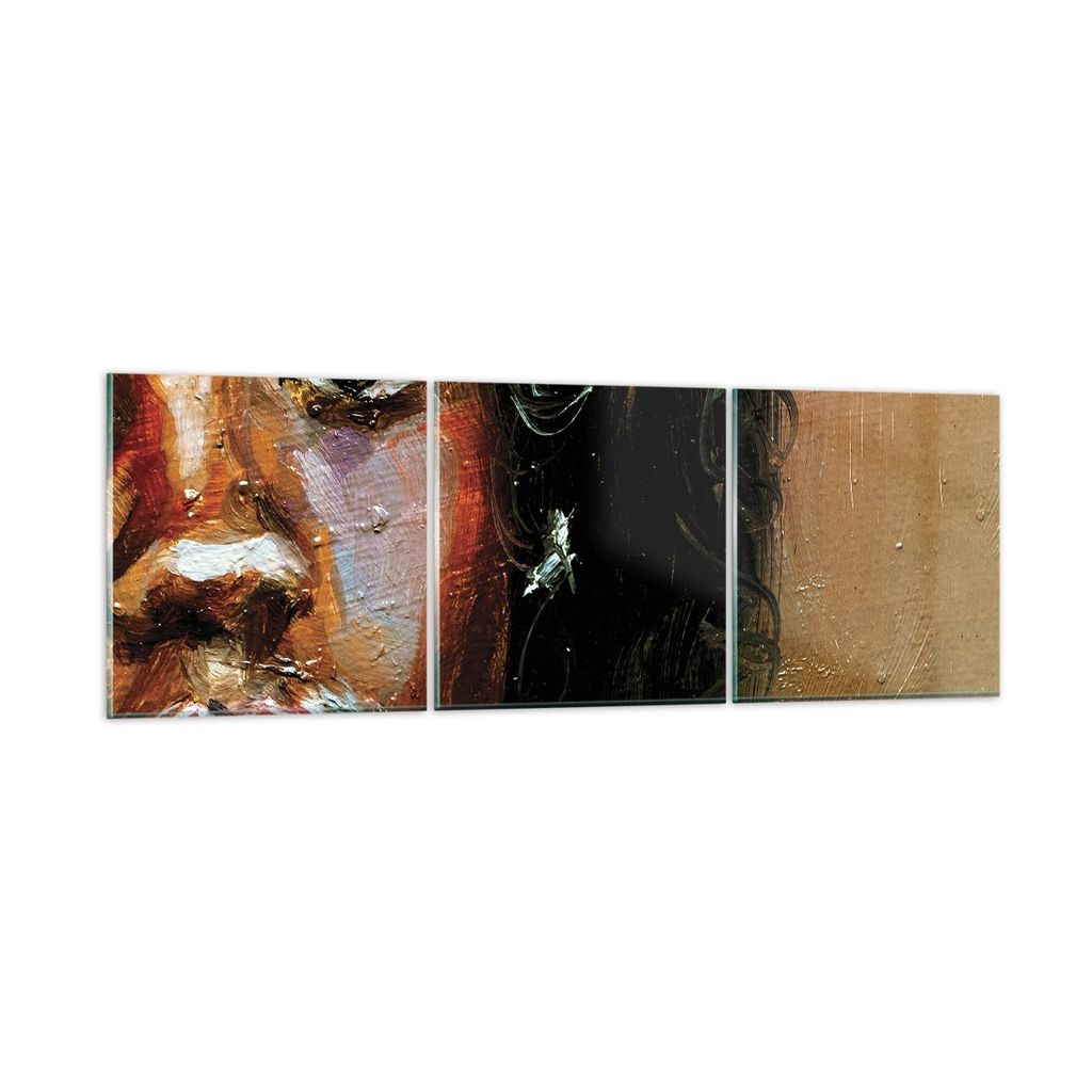 Bilder auf glas - 3 Teile - Pastos Porträt afrikanisch - 150x50cm - Glasbilder - Wandbilder - Bilder - zum Aufhängen bereit - Wanddekoration aus ...
