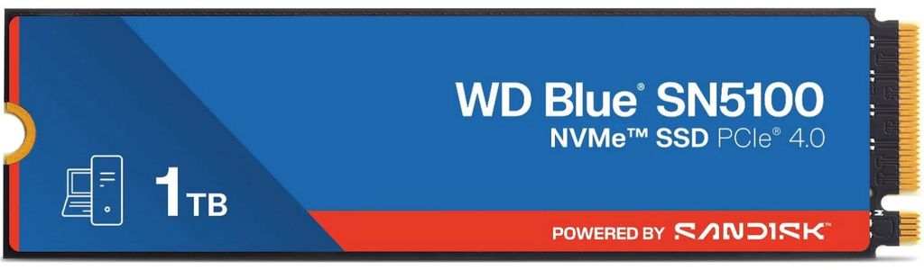 WD Blue SN5100 - SSD - 1 TB - intern - M.2 2280 - PCIe 4.0 Productafbeelding 