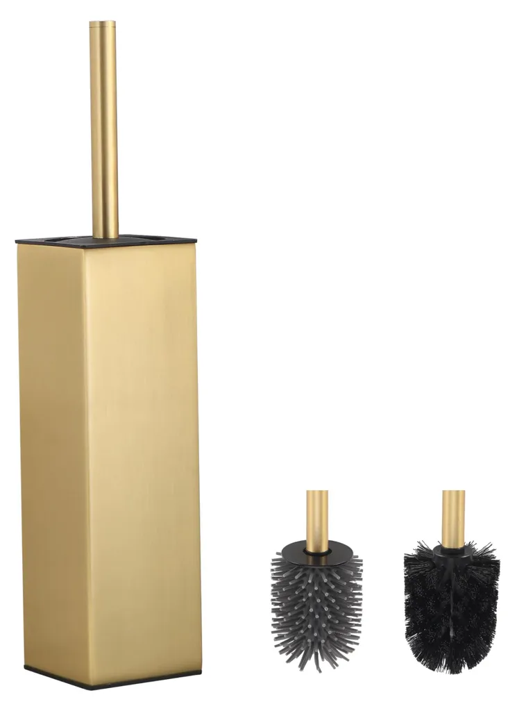 Brosse WC anti-goutte en silicone et support alu contre les bactéries