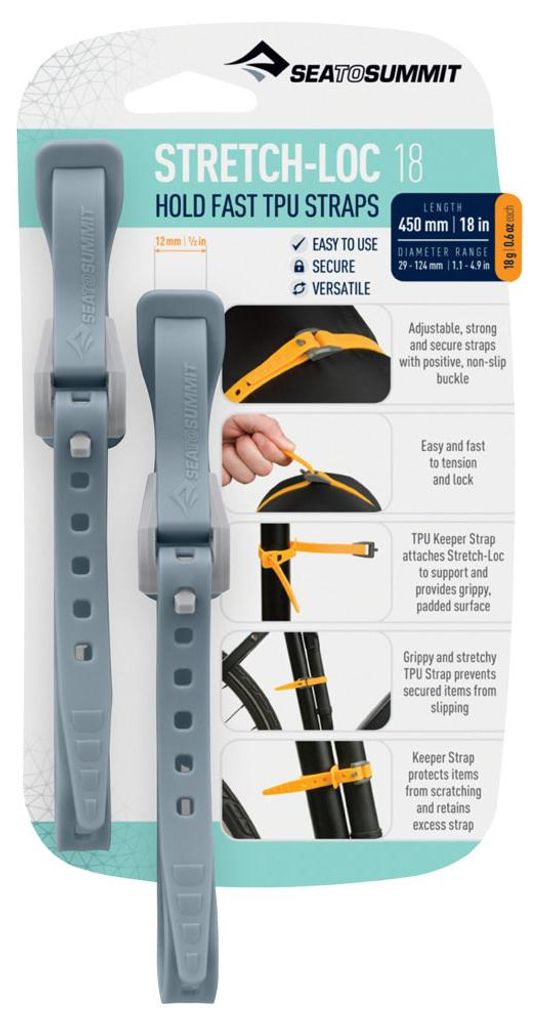 SEA TO SUMMIT Stretch Loc 17 Befestigungsstraps 2 St. 12x450mm grau
