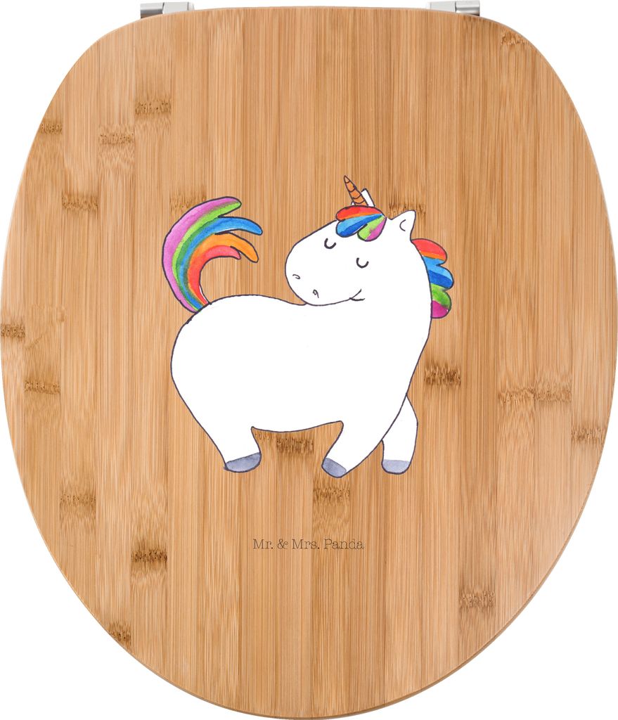 Mr. & Mrs. Panda WC Brille Einhorn Stolzieren - Transparent - Geschenk, Unicorn, Pferd, Stolz, Deckel, Klodeckel, WC-Sitz, Bunt, Sitz, Toilettendec...