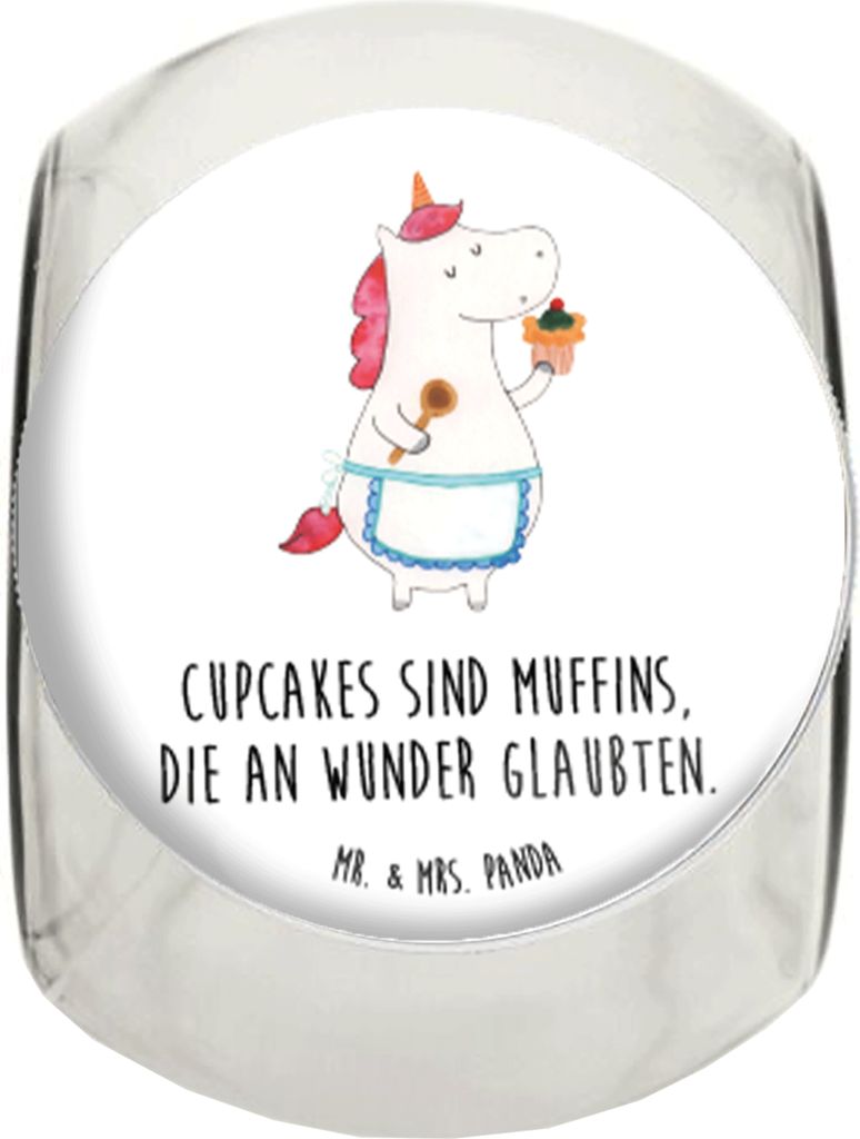 Mr. & Mrs. Panda Kaffeedose Einhorn Küche XL 2000ml - Weiß - Geschenk, Einhörner, Torte, Vorratsbehälter, Muffin, keksglas, Kuchen, Bonboniere,...