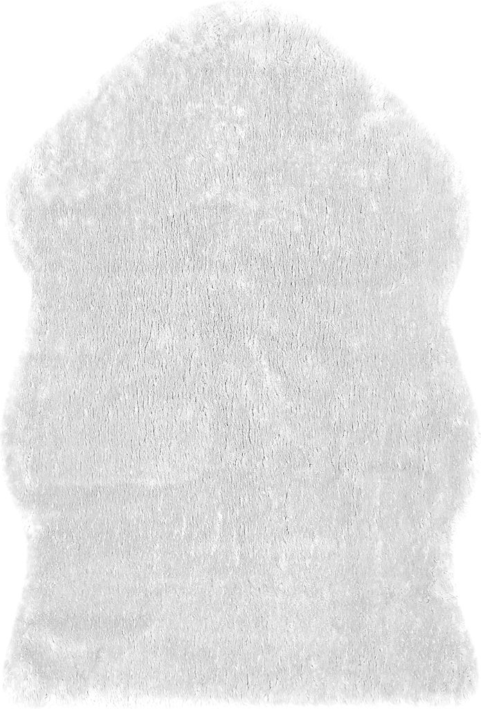 Kunstfell 55 x 80 cm Weiß Fellform Teppich Fellimitat Produktbild 