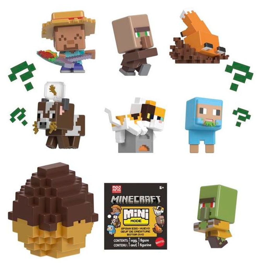 Minecraft Mini Spawn Eier Figur, Versteckt im Ei-förmigen Busch, Neue Artikulation für Posen