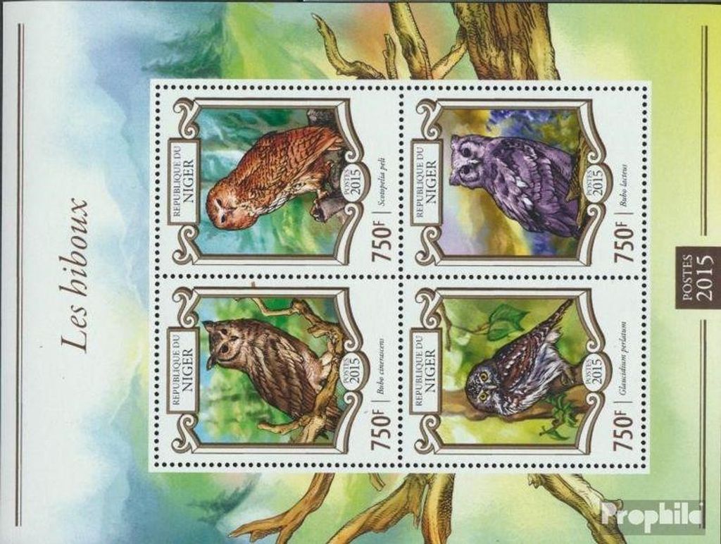 Briefmarken Niger 2015 Mi 3295-3298 Kleinbogen (kompl. Produktbild 