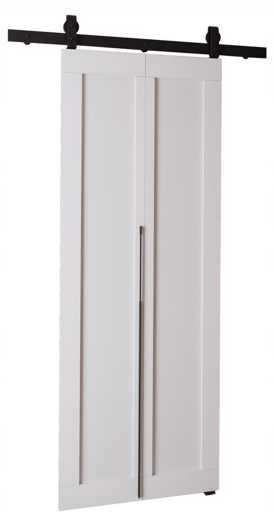 KierMoebel Schiebetür Komplettset QUDIO M1 Weiß 66x205x3,2 Produktbild 