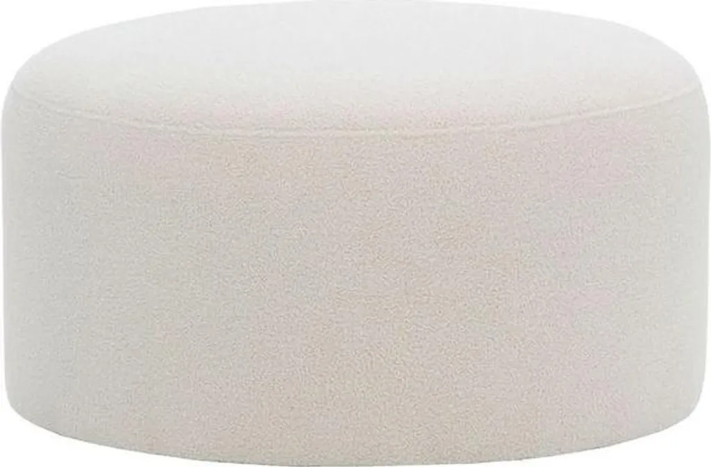 Pouf Rond Zaz Teddy Latte - Solution d'Assise Confortable pour Petit Salon