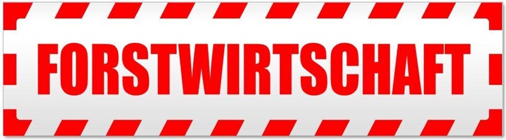 Kiwistar - Autoaufkleber - Rot - 60 x 16 cm - Forstwirtschaft gestreift - Hinweis Aufkleber Sticker für Auto, Kfz, Fahrrad, PKW, LKW