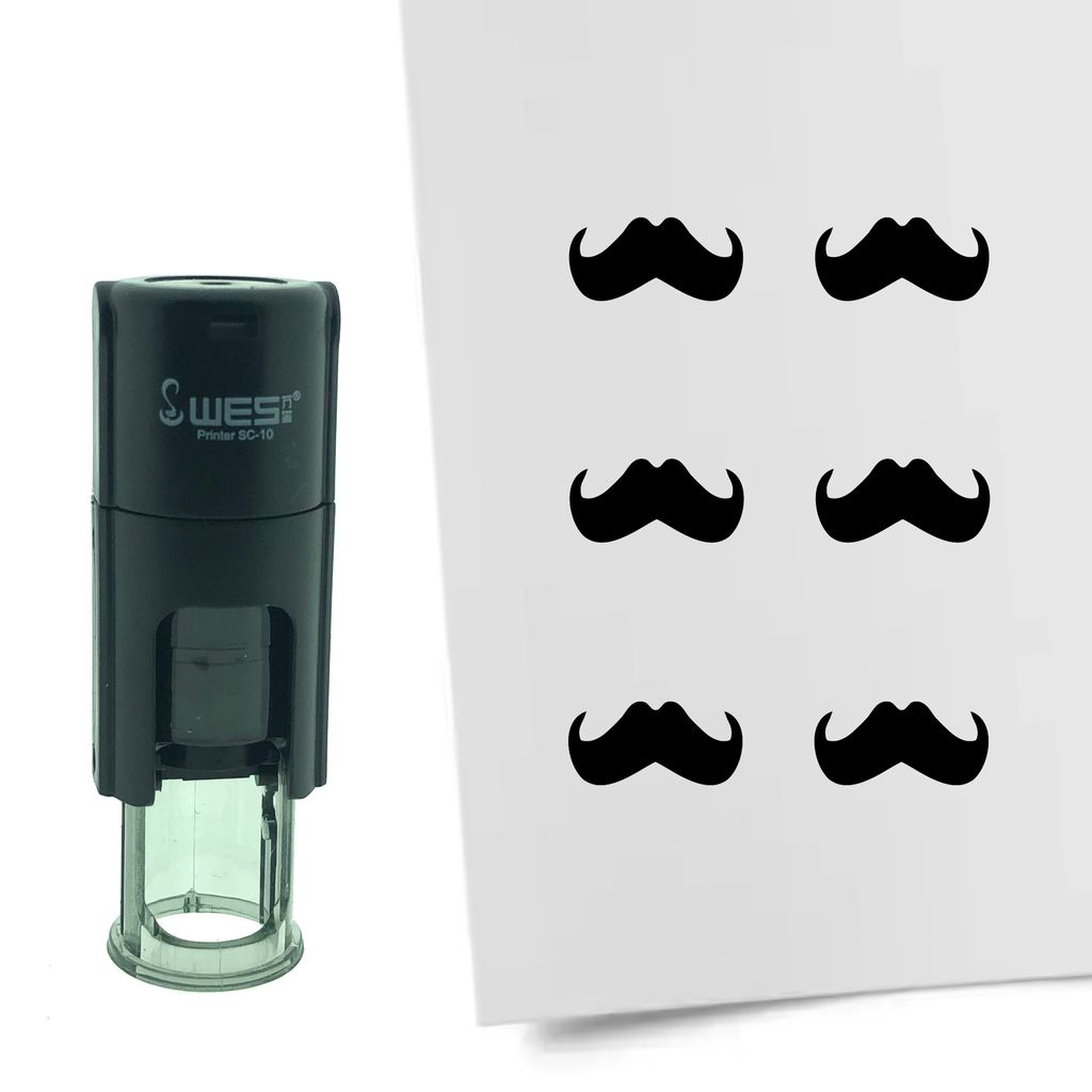 CombiCraft Selbstfärbender Stempel 'Schnurrbart' in der Farbe Schwarz, Ø10mm