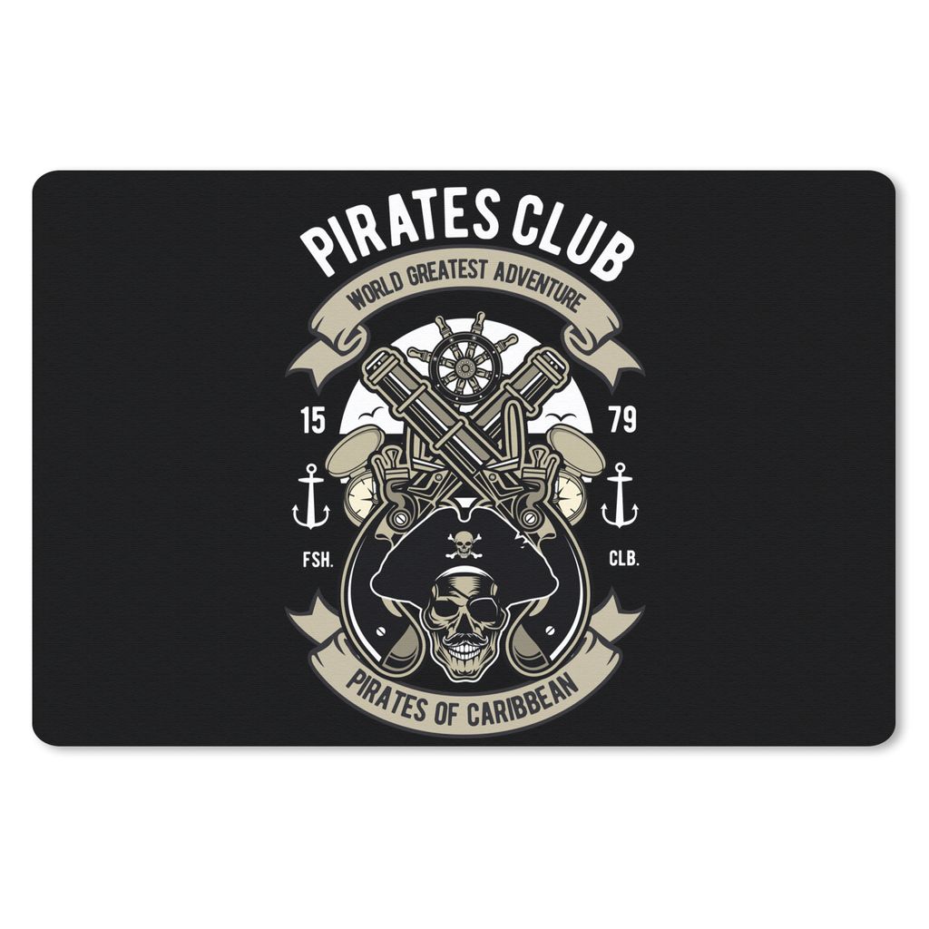 MuchoWow Mauspad Mousepad Piraten - Kanone - Vintage - Zeichnung 27x18 cm - Mousepads - Maus Mat - Pad - Mausunterlage - Büroartikel - Desk Matten