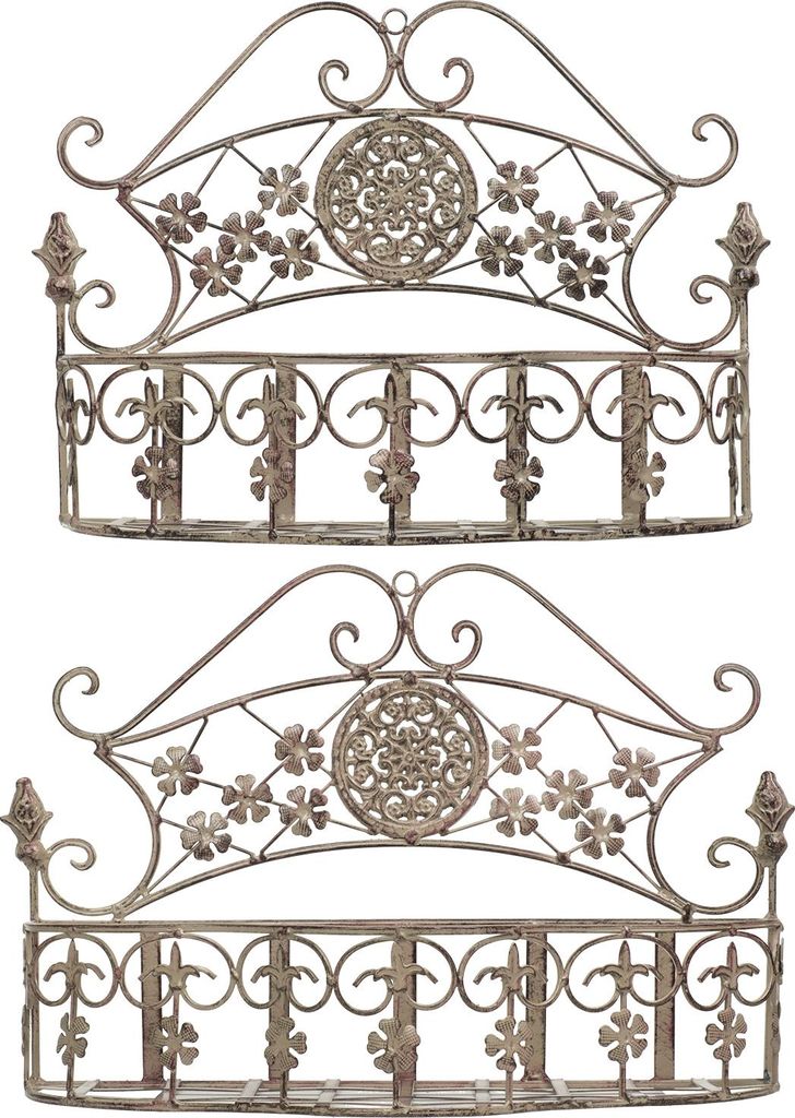 Moritz Wandkörbe Pflanzkörbe 2er Set rosé Landhausstil Pflanzkorb Shabby Style Antik Stil