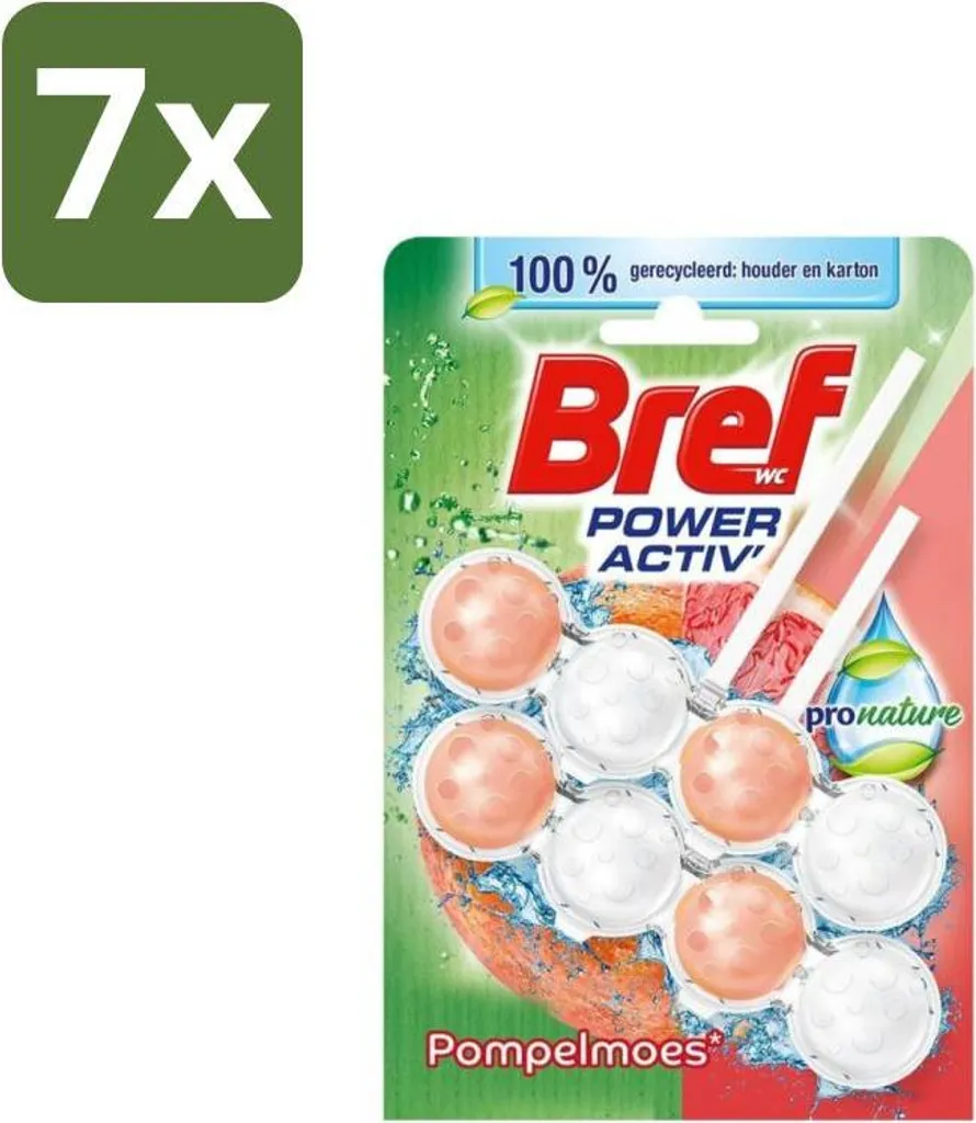 Adieu Calcaire et Odeurs avec Bref Bloc WC Pronature Pamplemousse - 7 pcs