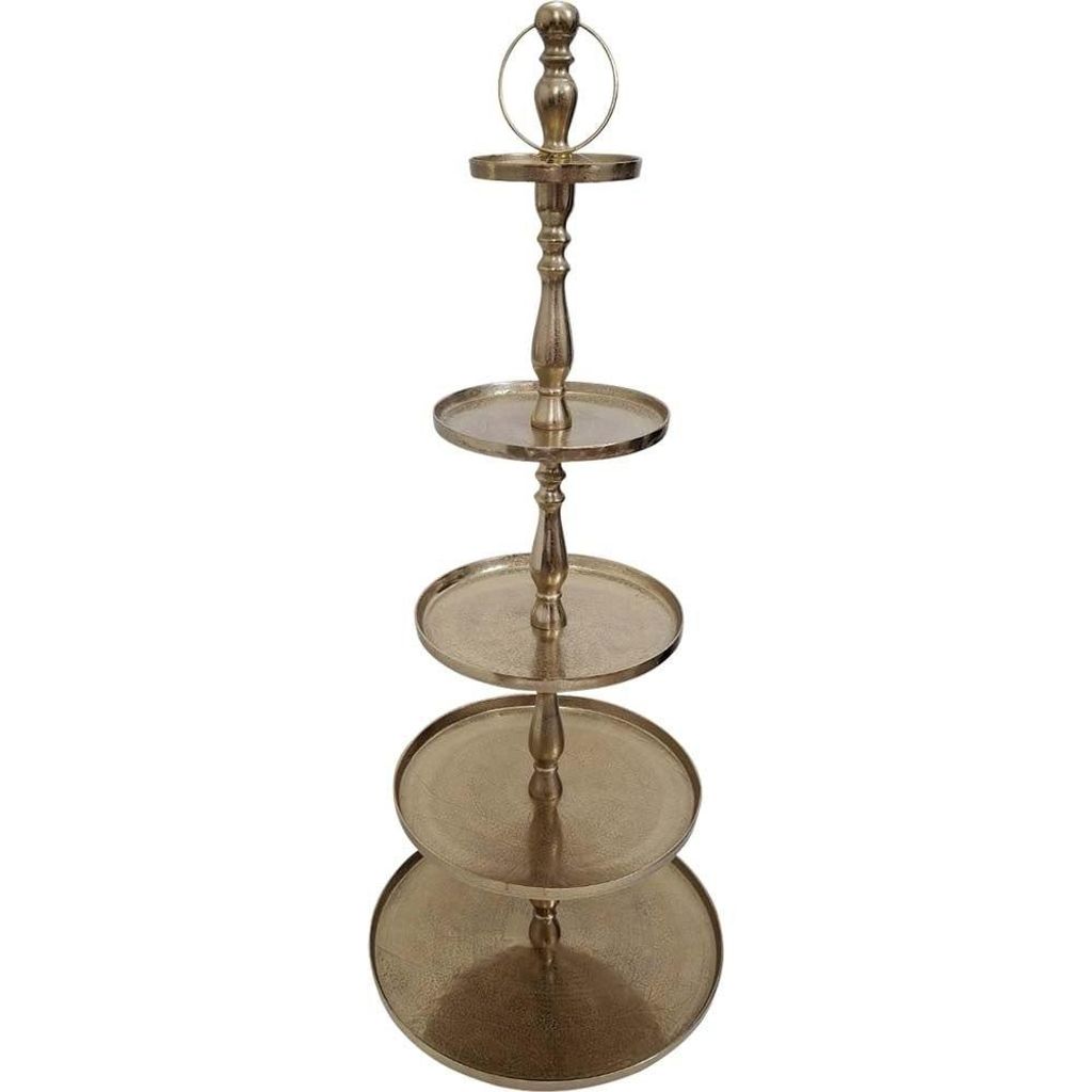 Etagere Brush 61 x 140 x 61 cm Aluminium Gold Produktbild 