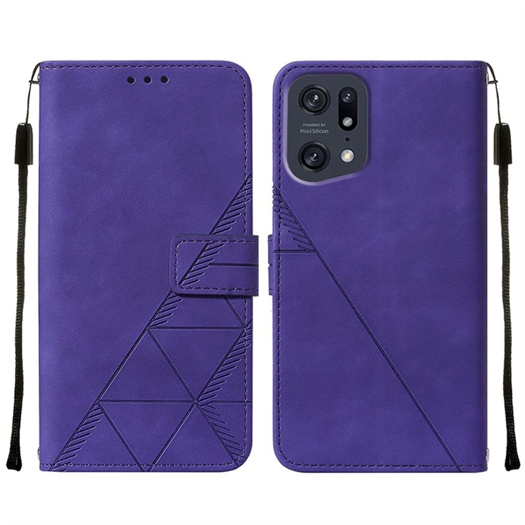 OPPO Find X5 Pro Hülle, Schlank Prägung Flip Leder Produktbild 
