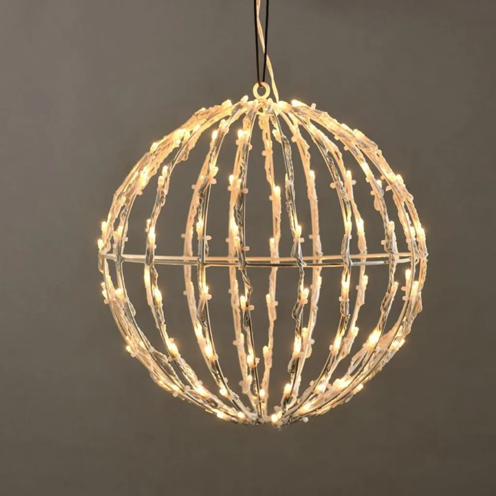 Sphère Lumineuse IP44 avec 100 LED Blanc Chaud et Câble Long de 5m
