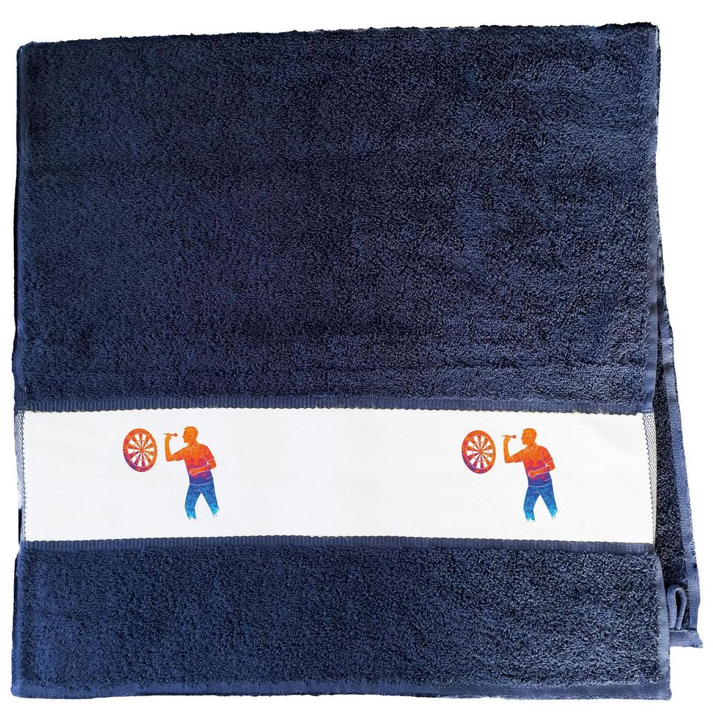 Huuraa Handtuch Darts bunte Silhouette 50x100cm French Navy Baumwolle Handtuch Geschenkidee