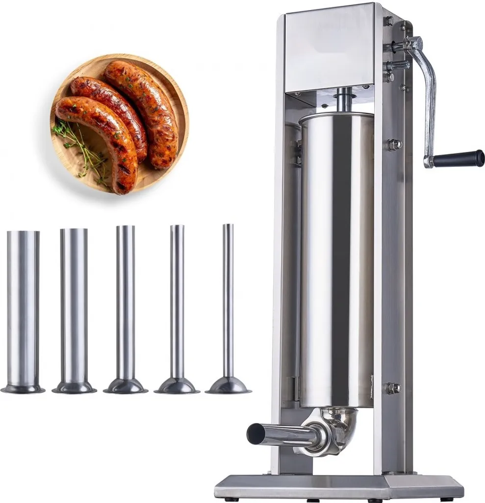 Machine à saucisses verticale 7L inox - Poussoir à viande professionnel