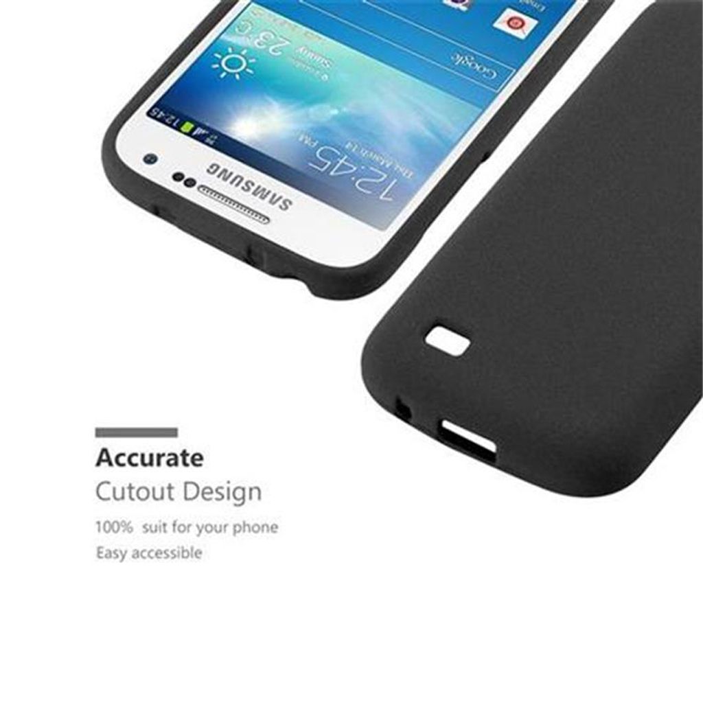 Cadorabo Schutzhülle für Samsung Galaxy S4 MINI Hülle in Schwarz Handyhülle TPU Etui Cover Case