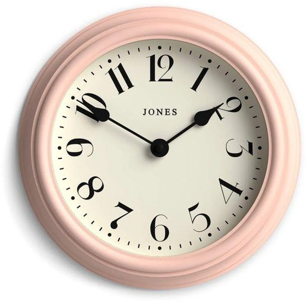 Petite horloge murale ronde 23 cm rose poudré design moderne et épuré
