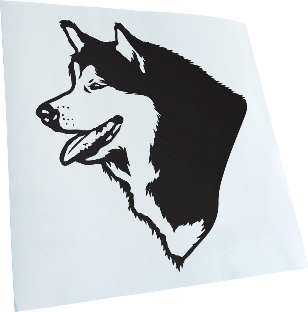 Kiwistar - Autoaufkleber - alaskan malamute Hund - Mattschwarz - 50x45cm - Aufkleber für Auto, Laptop, Fahrrad, LKW, Motorrad mehrfarbig JDM Decal...