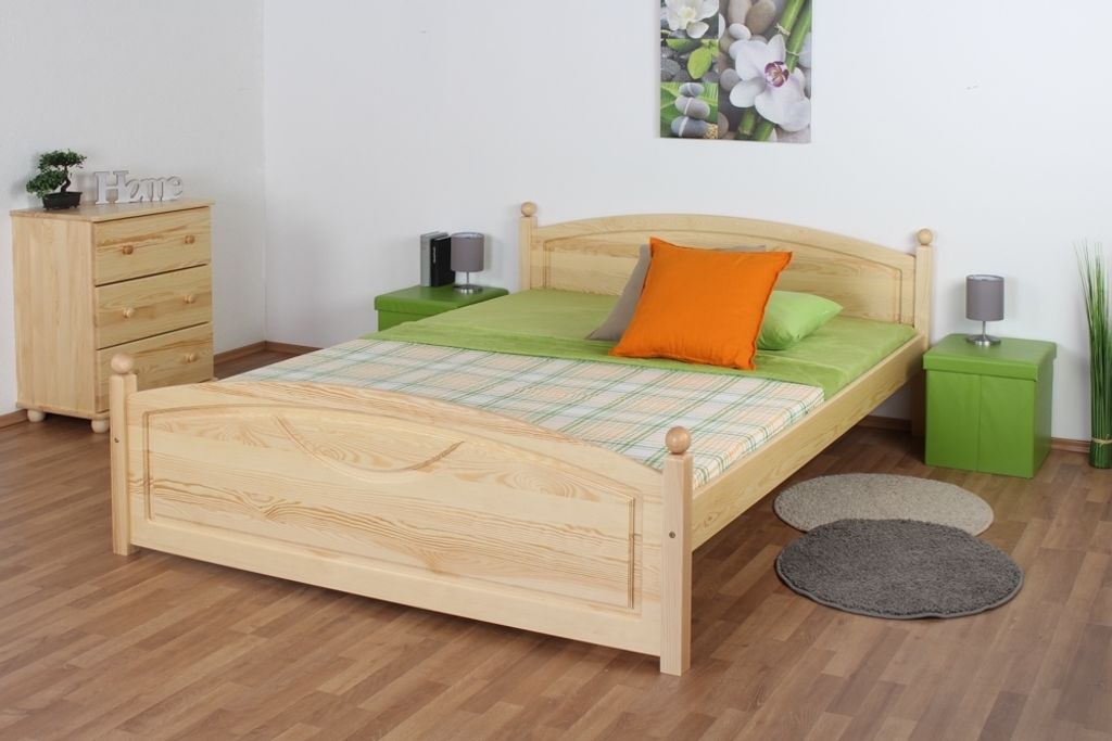 Bett 160 x 200 cm Kiefer massiv Natur