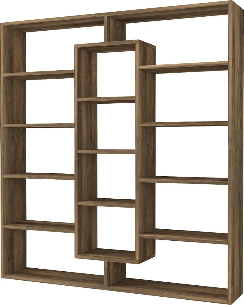 Bibliothèque Skye Decor Ample en noyer mélaminé 125x135 cm