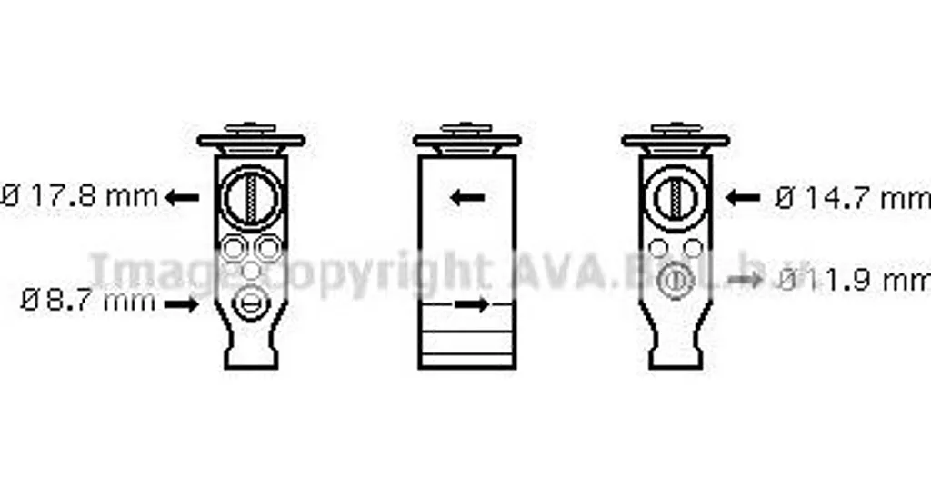 Soupape de détente AVA CN1245 Climatisation OE 6461K3 pour C1 et Aygo