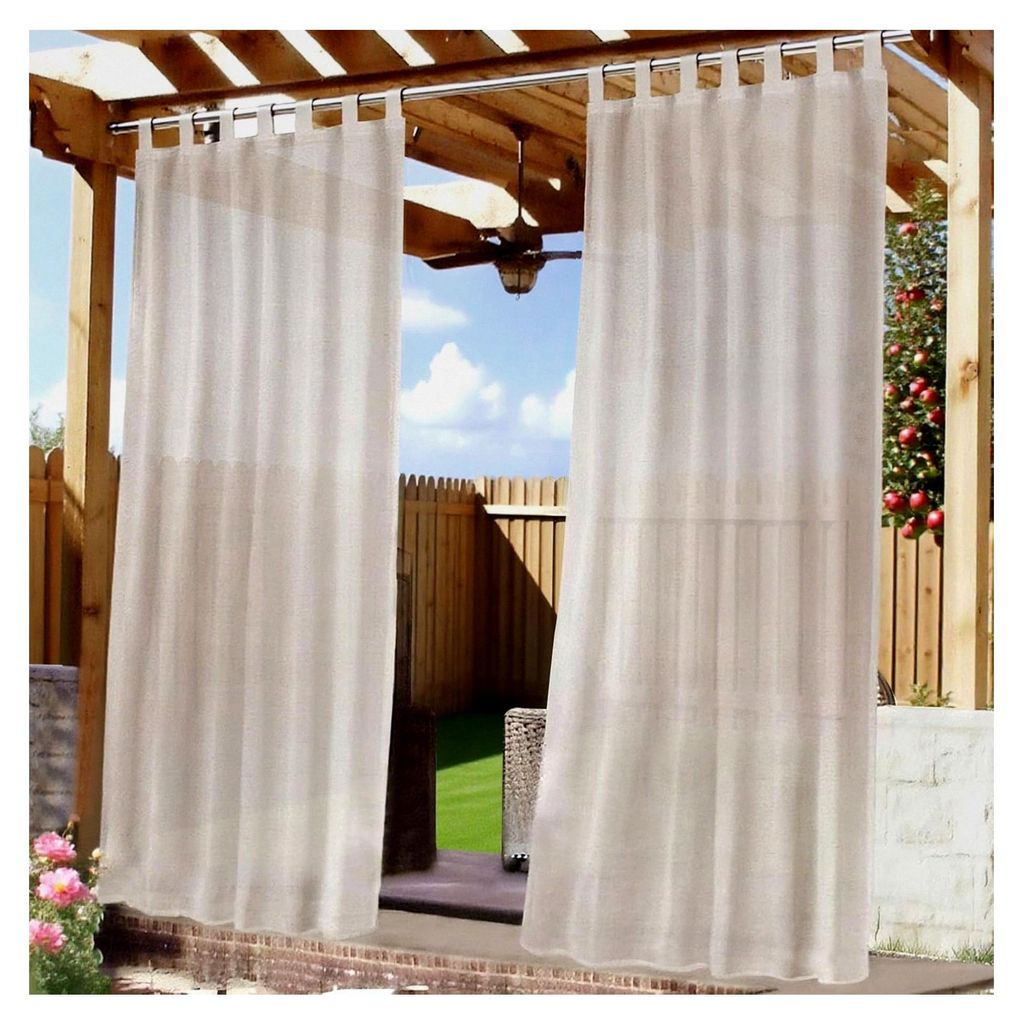 Wetterfeste Outdoor-Vorhänge im 2er Set, Sonnenschutz mit Ösen für Pavillons und Terrassen, 245x132 cm (HöhexBreite)