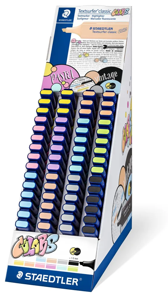 Surligneur Textsurfer classic 364 présentoir de 60 feutres fluorescents