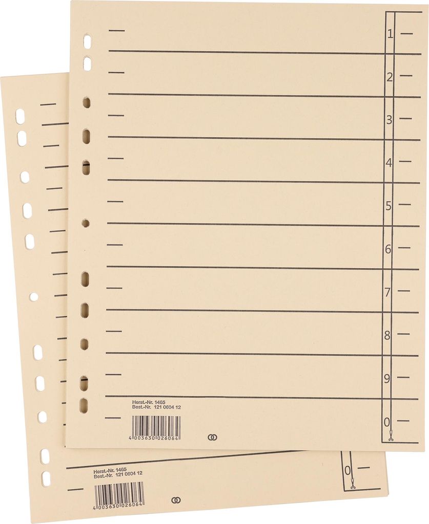 Trennblatt oeco 1453 A4 200g Karton chamois 100 Stück Packung mit 10 Stück