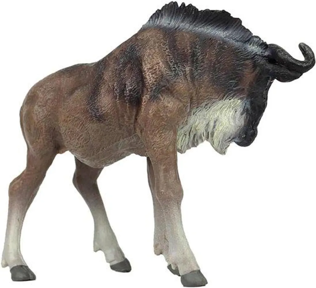 Gnou africain miniature en résine souple - Détails ultra-réalistes